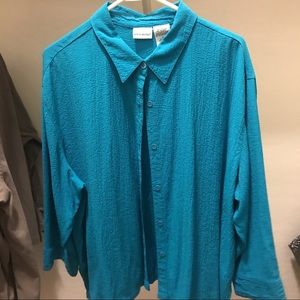 1X turquoise blouse